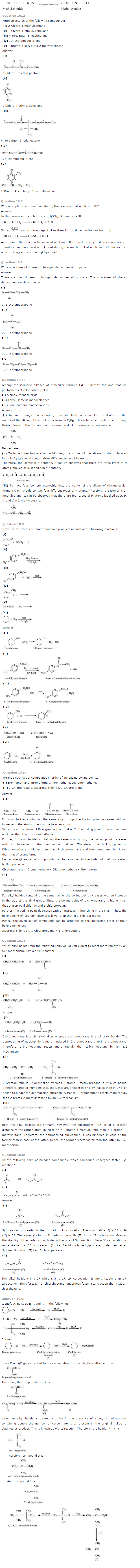 NCERT Solutions for Class 12th Chemistry